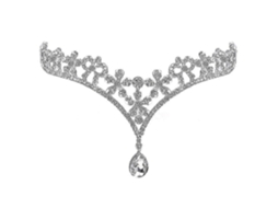 Corrente De Frente Para Noiva E Dama Com Pendente De Cristal E Rhinestone (prata)