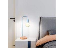 Abajur De Mesa Retrô, Luminária De Leitura Em Formato Chão Curva Metal E Madeira, Cabo E27 Com Interruptor, Luminária De