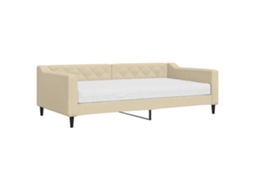 Sofá cama com Colchão 100x200 Cm Tecido Cor Creme MAISON EXCLUSIVE
