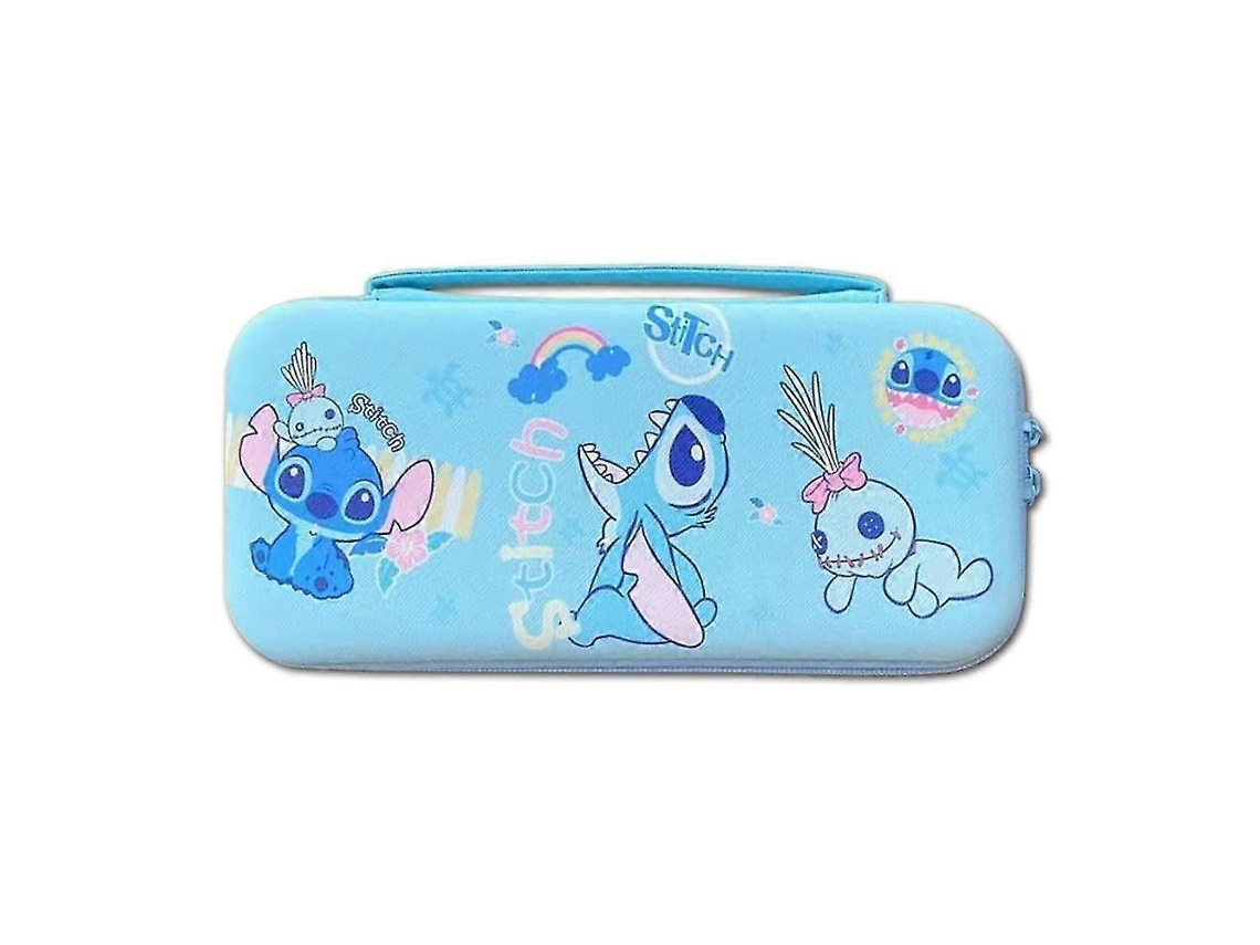 Capa Fofa Para Nintendo Switch Oled, Capa Rígida Portátil Kawaii Para Viagem Com 12 Compartimentos Para Cartões De Jogo, Proteção Interna (azul)