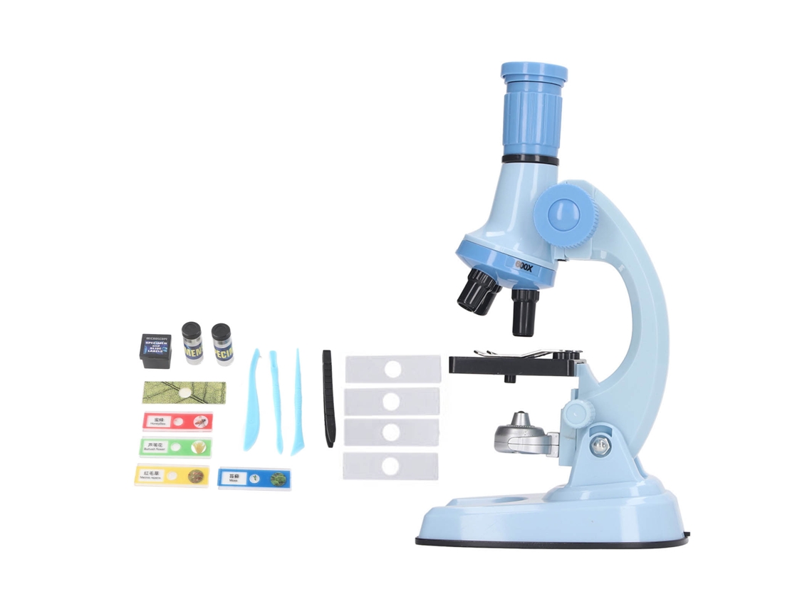 Mali brinquedo de Microscópio Educativo para Crianças com Ampliação 100x/400x/1200x Azul