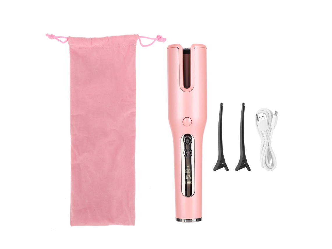 2026 plancha de Rizo Portátil Usb Recargable para Cabello Varilla Rizada Rosa