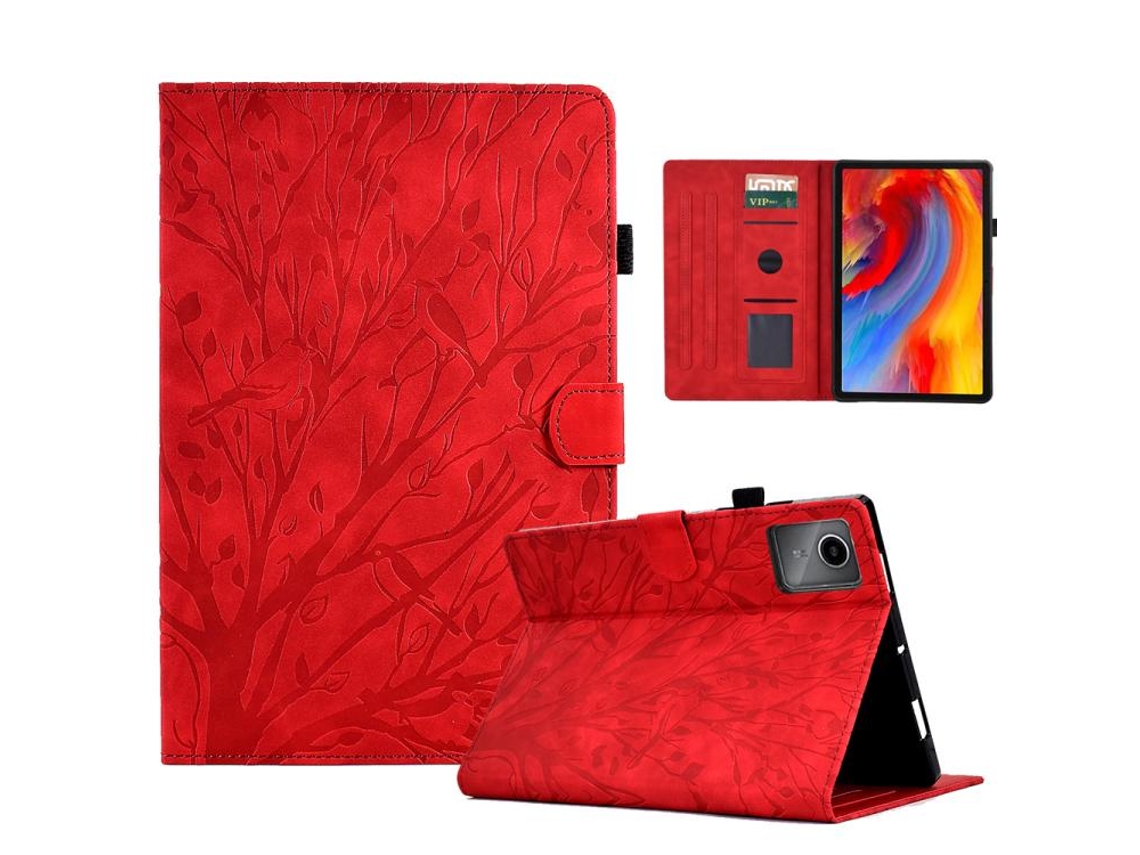 Capa Protetora Halinuia Para Lenovo Xiaoxin Pad 12.1 2025 Estojo De Couro Com Relevo Da Árvore Da Fortuna