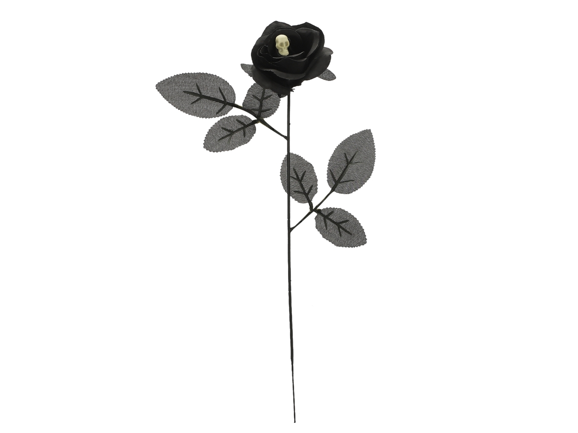 Rosa artificial caveira negra decorativa para Halloween 10 unidades S/MARCA