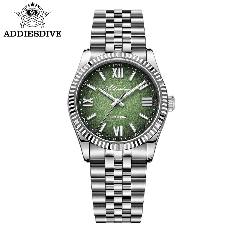 Relógio Feminino De Luxo Em Cristal De Safira (verde), Resistente À Água Até 100 Metros E Com Mostrador Luminoso.