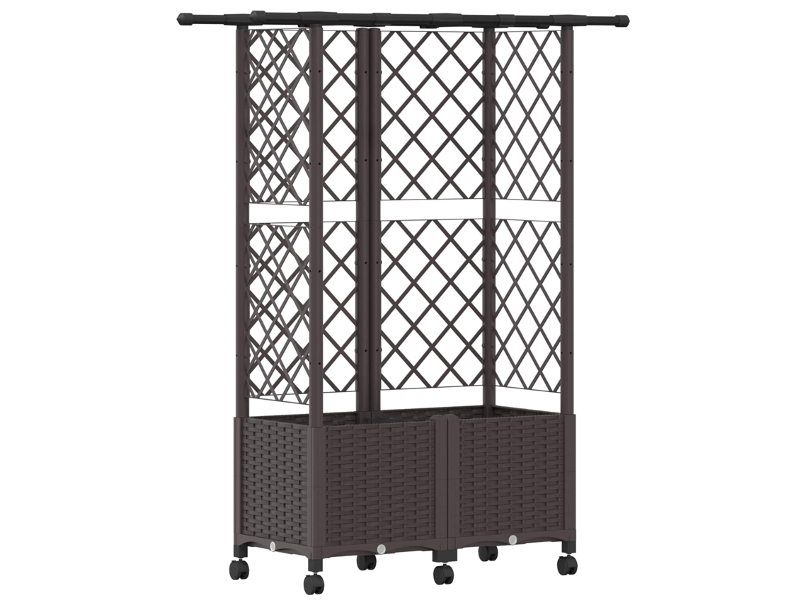 Conjunto 1 Canteiro De Jardim Elevado Vidaxl Castanho Polipropileno (124 X 40 X 142 Cm)