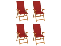 Folding Chair, Folding Chairs Vidaxl Vermelho Teca (n/a)
