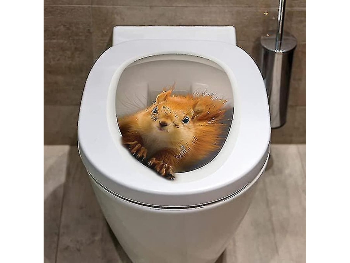Adesivos De Ardilla 3d Para Tapa De Inodoro Stickers Desmontáveis Impermeáveis Decoração Banheiro Wc