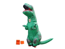 Fantasia Inflável Dinossauro T Rex para Halloween Cosplay Natal Crianças 120 140cm Verde