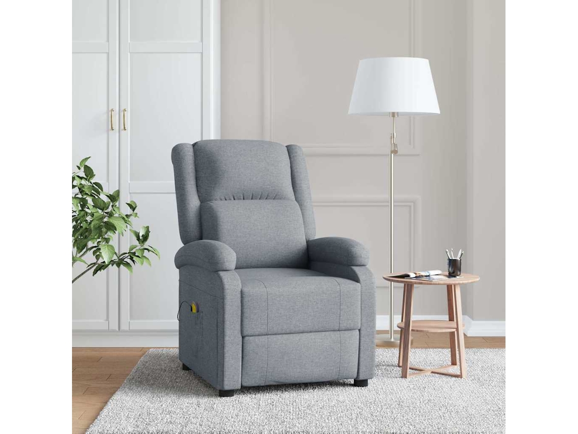 Poltrona De Massagens Tecido Cinzento-claro