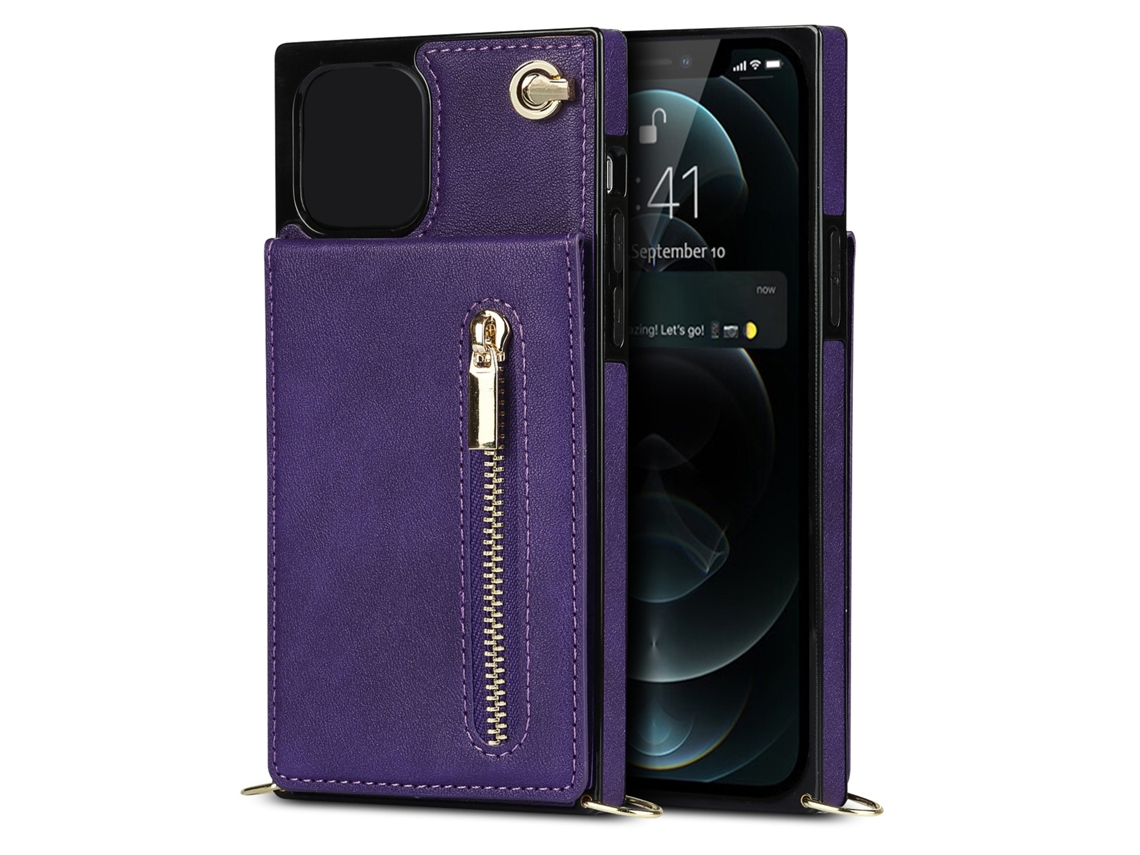 Capa de telefone com zíper crossbody EOOCOO