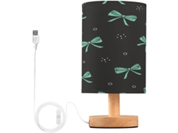Abajur De Cabeceira Bows Para Quarto, Com Portas De Carregamento Usb C, Luminária De Mesa Cabeceira, Luminária De