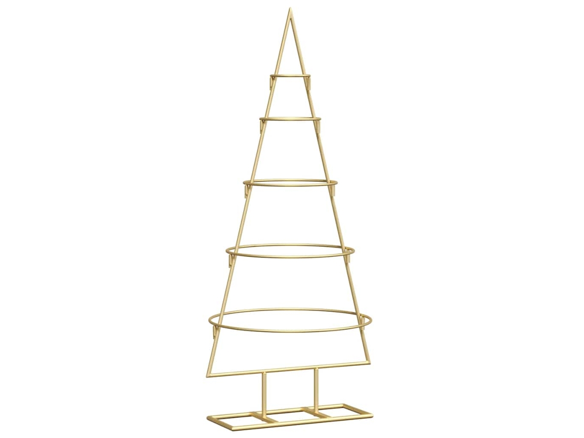 Conjunto 1 Árvore De Natal De Metal Vidaxl Dourado Aço (90 Cm)
