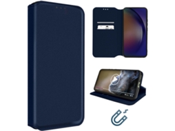 Capa Para Samsung Galaxy A54 5g Ushion Pele Magnética Azul