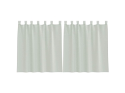 Cortinas de Voile com Laços 2 Pcs Cinzento claro 140x140 Cm MAISON EXCLUSIVE