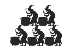 Decorações De Halloween Padrão De Bruxa 5 Peças