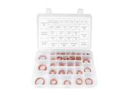 Kit De 570 Arandelas De Cobre Planas 30 Tamaños Con Caja Plástica Para Sump Plug