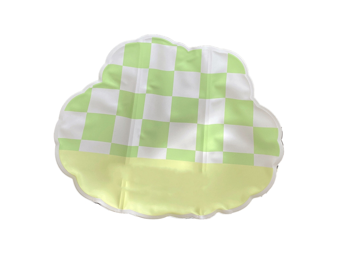 Almofada de Cadeira de Resfriamento Gel Cute Pad de Gelo Verão Plaid Coelho Verde Portátil | S/MARCA