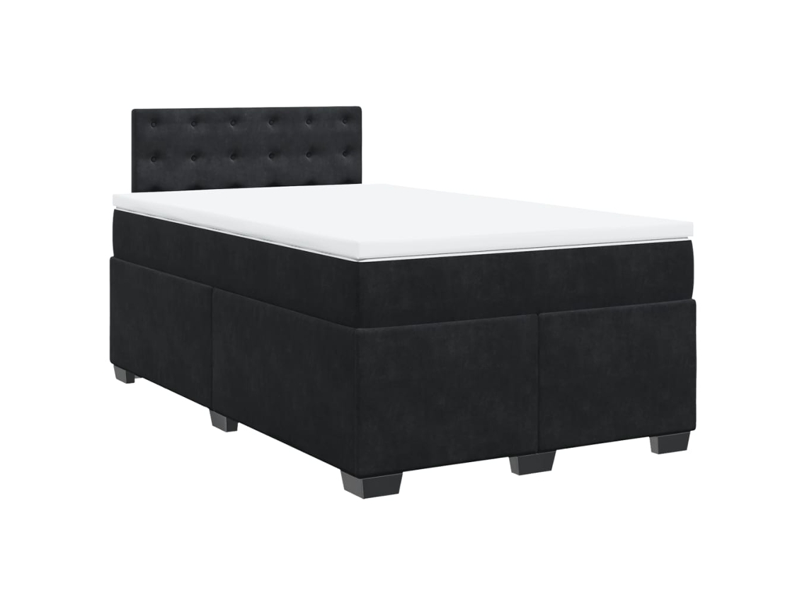 Cama Boxspring com Colchão 120x190 Cm Veludo Preto MAISON EXCLUSIVE