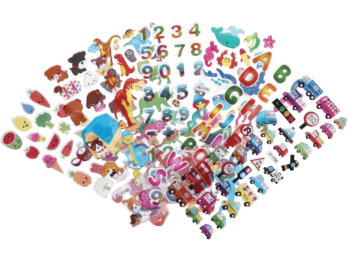 70 Folhas De Adesivos De Bolhas 3d De Desenhos Animados Em Espuma.