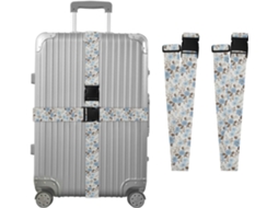 Conjunto De 2 Cintas Bagagem Com Estampa Floral Azul Para Malas, Cintas De Viagem, Acessórios Para Cintos, Conector De