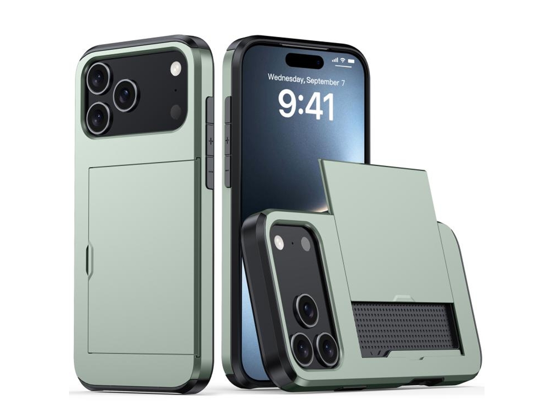 Capa Protetora À Prova De Choque Para Iphone 17 Pro - Compartimento Para Cartão