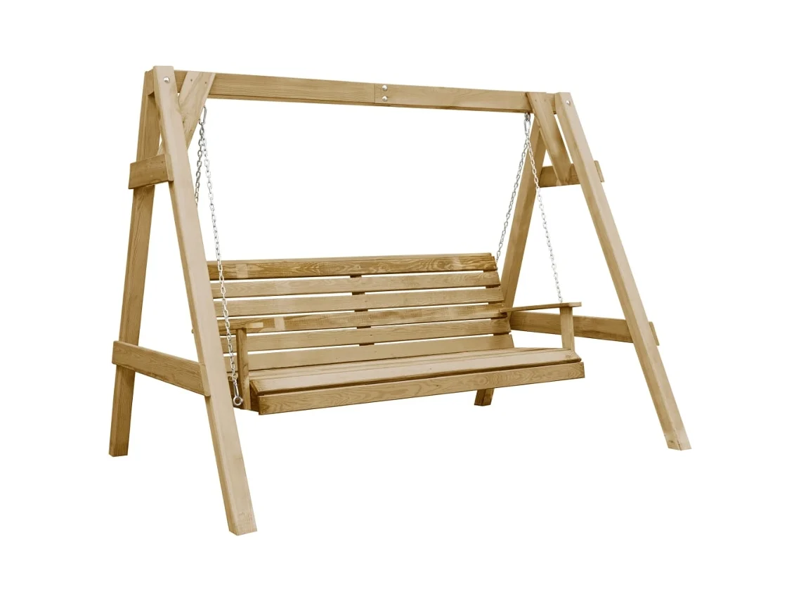 Swing Chair Vidaxl Marrom Madeira De Pinho Impregnada