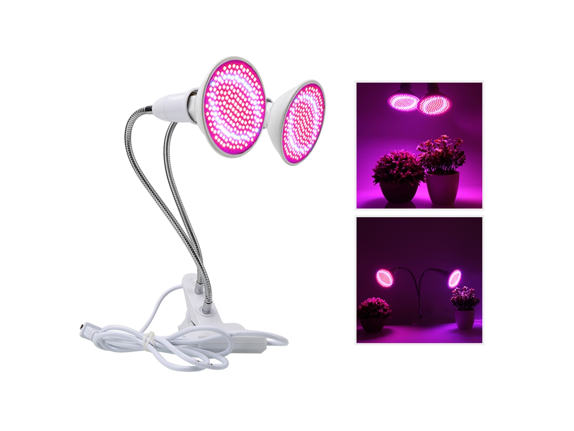 Luz Led de Crescimento para Plantas Internas Espectro Completo Ajustável Clamp Succulenta