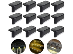 Rebe 12 Luces Solares Impermeables para Cerca, Escaleras Y Jardín Con Luz Cálida Y Control Inteligente Ip65
