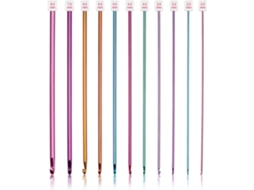Kit Agulhas de Crochê Longas, 11 Agulhas de Crochê Tunisiano, Agulhas de Crochê Afegãs Multicoloridas para Crochê, 2 Mm , 8 Mm (c) AQUAFORGE (l)