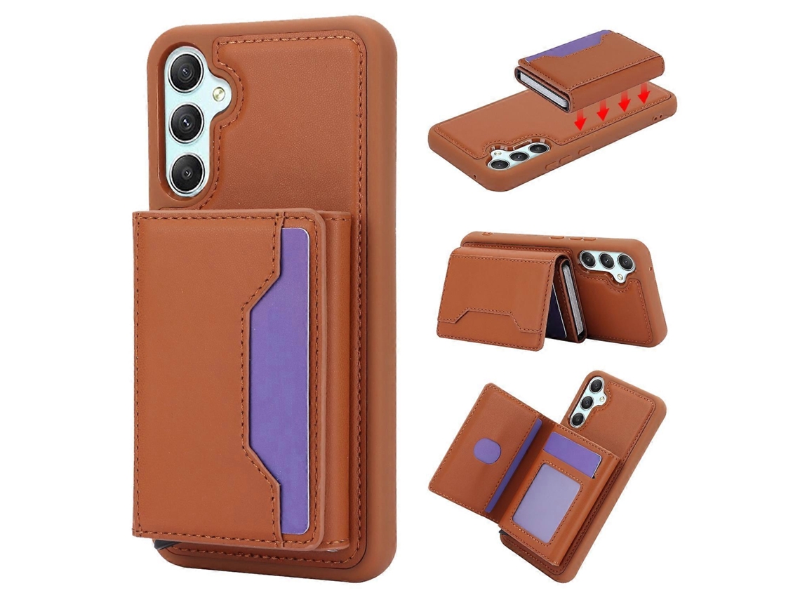 Capa De Celular Em Couro Com Compartimento Removível Para Cartões E Proteção Rfid Para Samsung Galaxy S23+