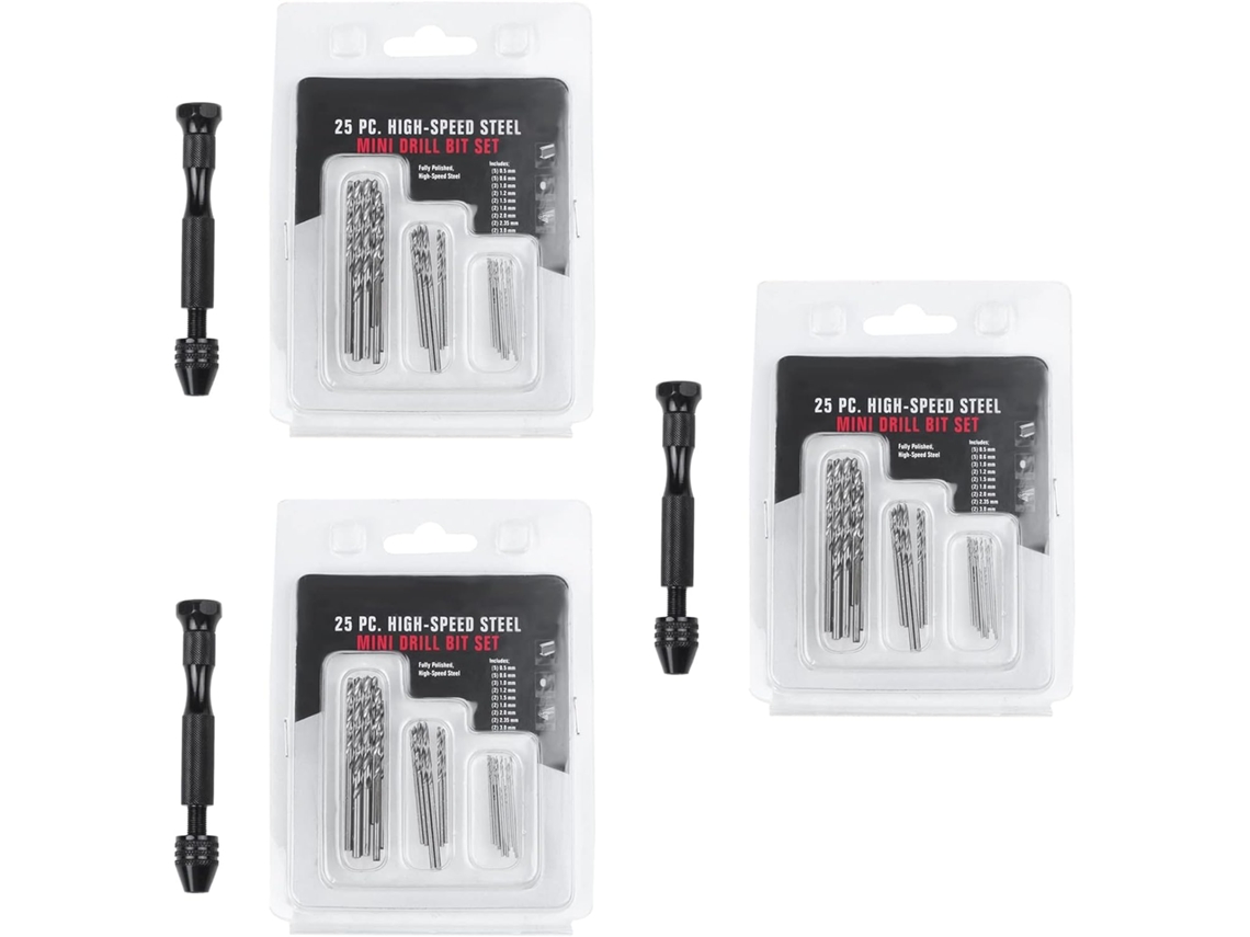 Conjunto De 3 Brocas Helicoidais Manuais, Mini Espirais Com 75 0,3 Mm