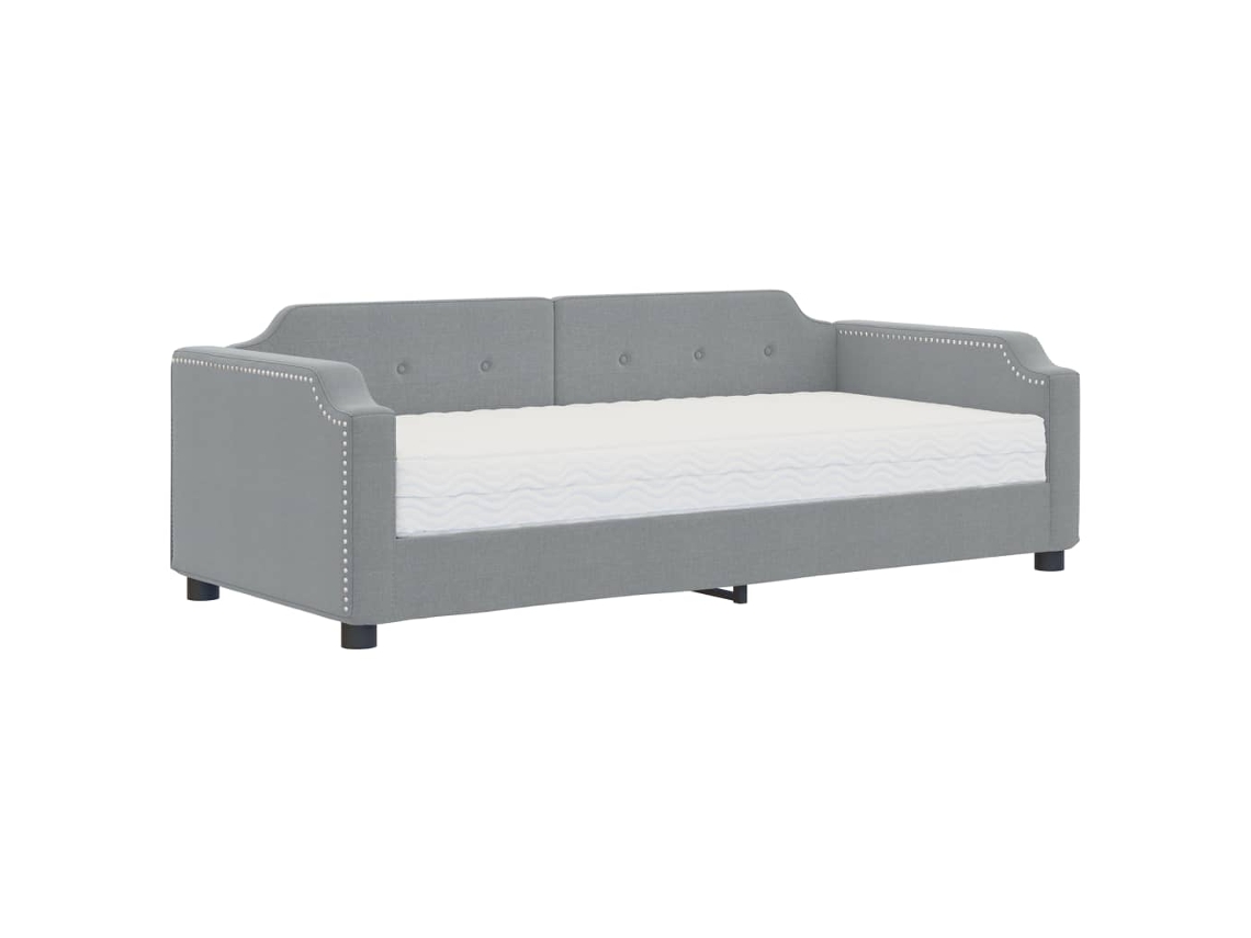 Sofá cama com Colchão 80x200 Cm Tecido Cinzento claro MAISON EXCLUSIVE