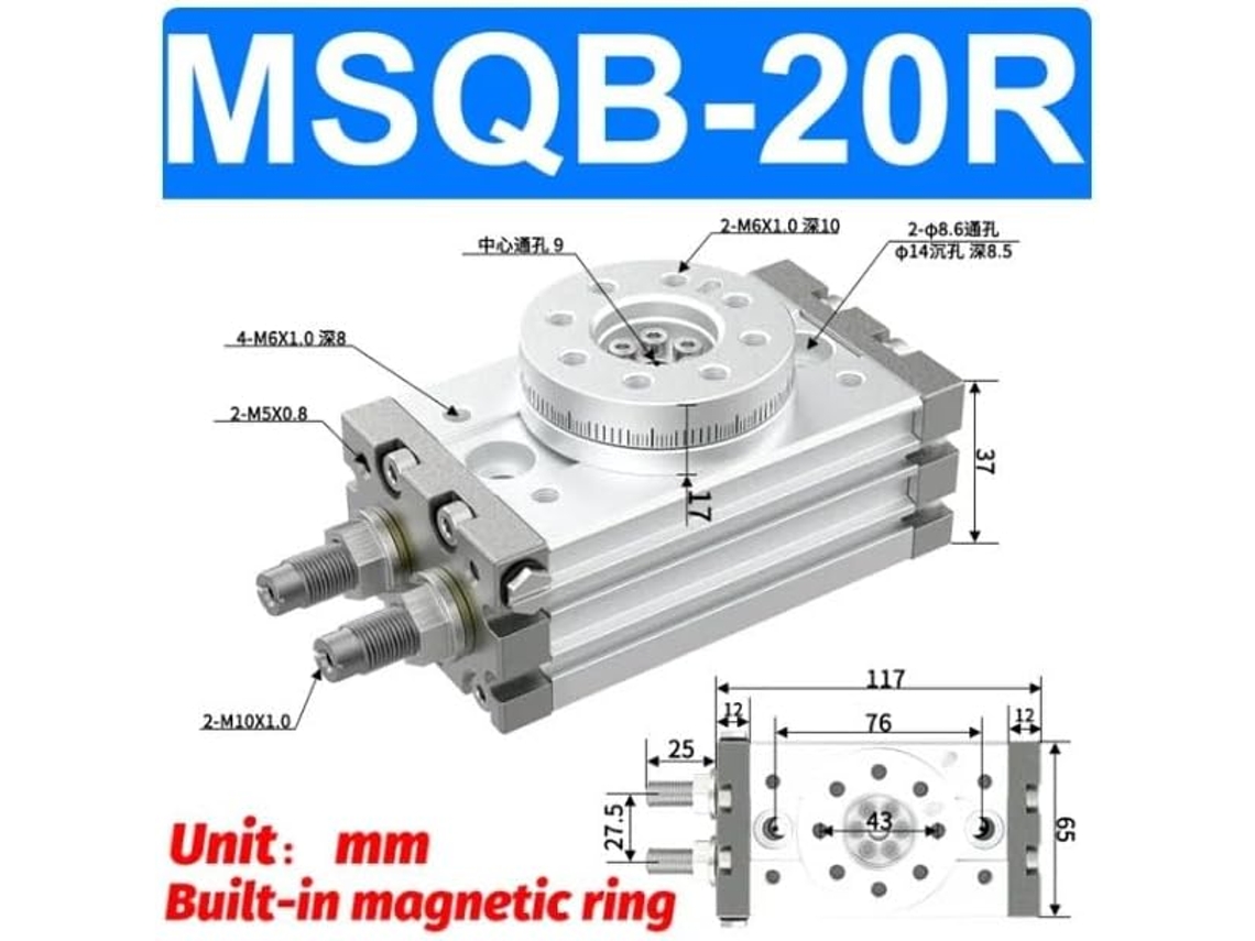 1 Cilindro Rotativo Pneumático Smc 50 0 1 C 10 30 20 190,