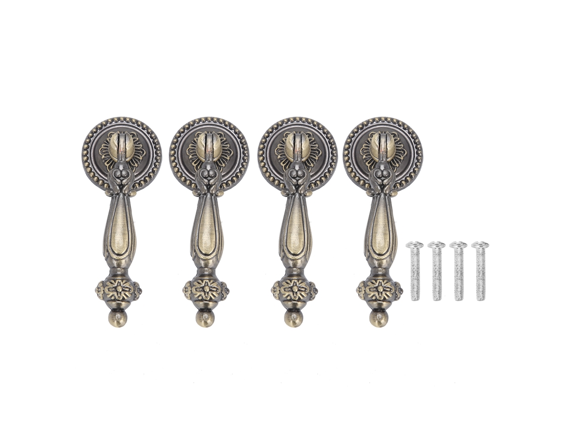4 Conjuntos Alças Bronze Decorativas com Parafusos