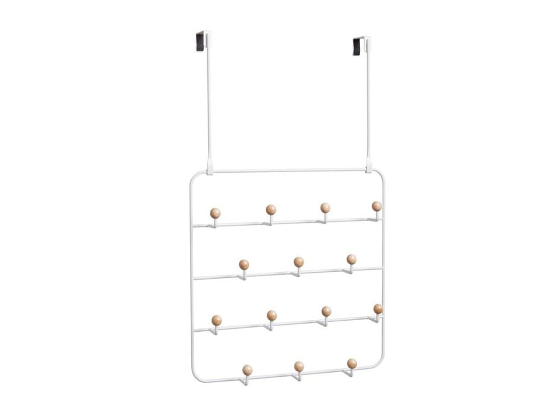 Cabide Estique 14 Ganchos Madeira E Metal 60,3x10,8x36,2cm Design Contemporâneo