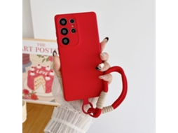 Ryi_pulseira De Silicone Macia Com Proteção Fosca À Prova De Choque, Compatível Com S22 S24 Ultra Plus, Capa Para Celular Vermelha