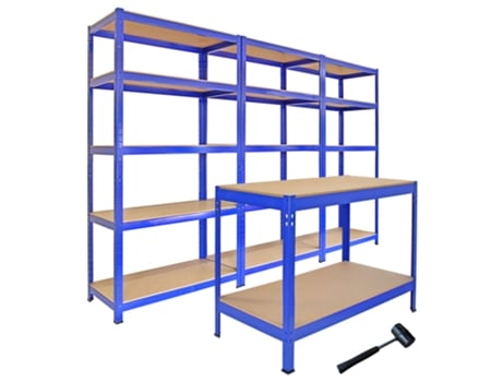 Estante MONSTER RACKING Q-Rax De Aço Sem Parafusos (Azul)