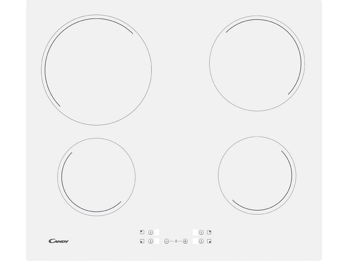 Placa de Vitrocerâmica CANDY CH 64 CCW (Elétrica - 60 cm - Branco)