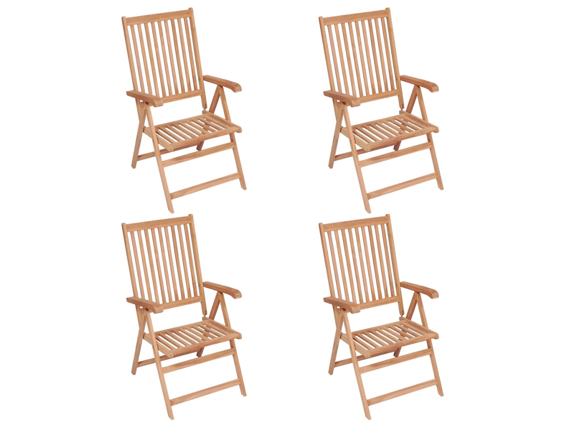 Reclining Folding Chair, Reclining Folding Chairs Vidaxl Marrom Teca (n/a)