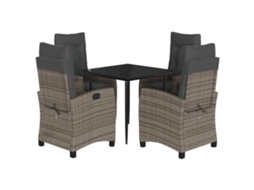 Garden Dining Set, Garden Dining Sets Vidaxl Cinzeto Rattan / Vime (mesa Com 80 Cm De Comprimento)