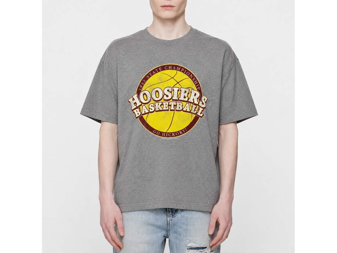 Rockinstone Hoosiers Movie B-ball Solid Graphite Adult T-shirt Size:xxxl