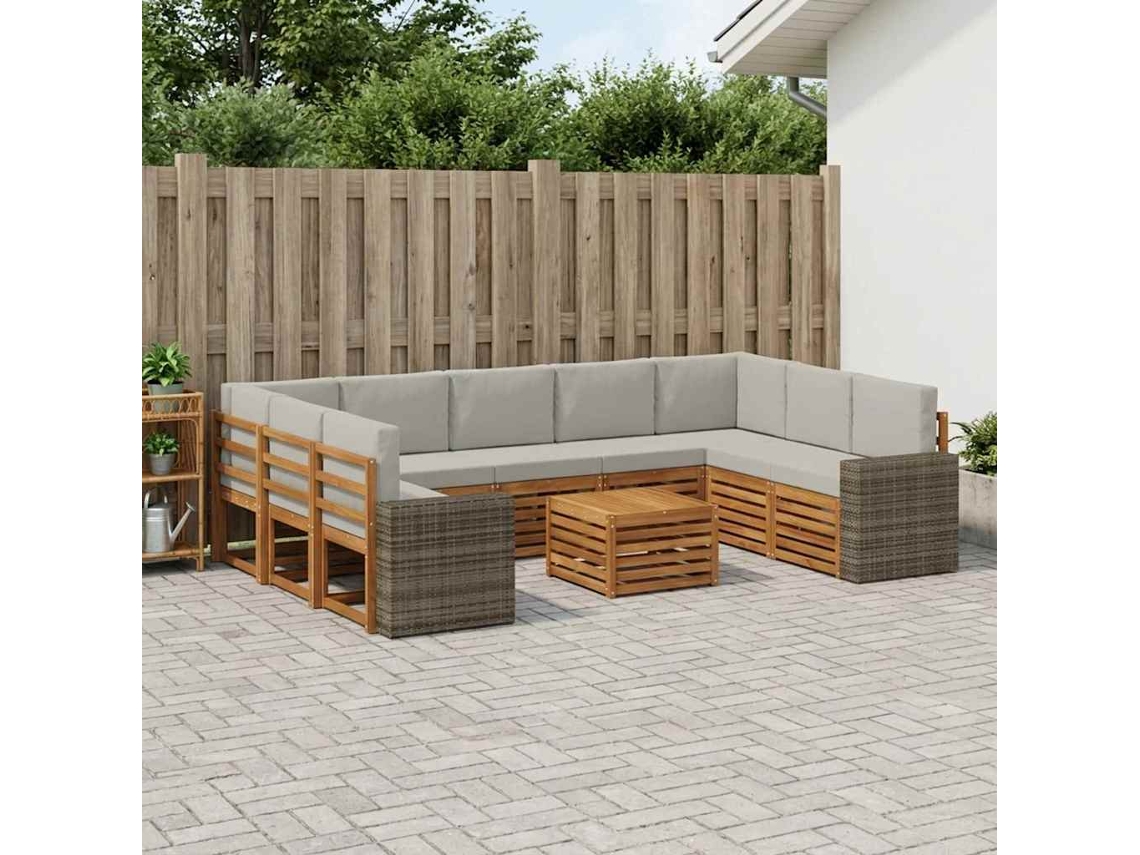 Vidaxl Conjunto De Sofás Para Exterior 10 Unid. Poliéster