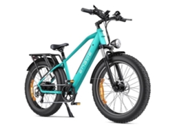 Bicicleta elétrica Engwe E26, autonomia de 140 km, motor de 250 W, bateria de 48 V e 16 Ah, amortecedor dianteiro, pneus para neve, fat bike VTC de 26 polegadas, azul