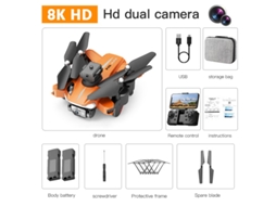 Drone Dobrável P11S com Câmera Dupla 8K e Prevenção de Obstáculos em 360 2 Baterias Duração Da Bateria: 20 Min Laranja