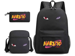 Conjunto Mochila Escolar De 40 X 30 16 Cm Com 3 Peças: Mochila, Bolsa Ombro Estojo. Impermeável Tema Anime,