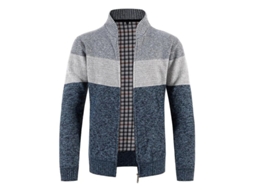 Fasst chaqueta Abrigo Cardigan para Hombre de Pile de Bloques de Color Grueso Caliente Manga Larga Invierno