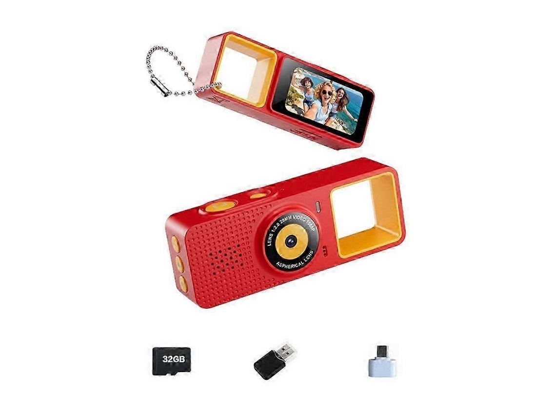 Mini Câmara Digital De Chaveiro Com Ecrã De 0,9 Polegadas E Gravação De Vídeo