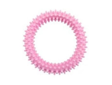 Anel De Brinquedo Pequeno Cão Com Espetos Rosa 11 cm NAYECO