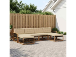 Vidaxl Conjunto De Sofás Para Exterior 6 Unid. Natural E Bege